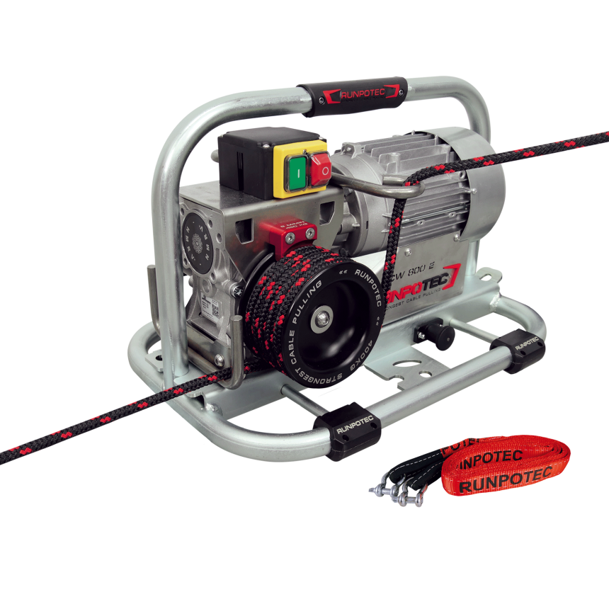 CW 800 E - capstan winch, incl. 3 m/9,84 ft. strap, motor connection 230 V / 50 Hz, selectable