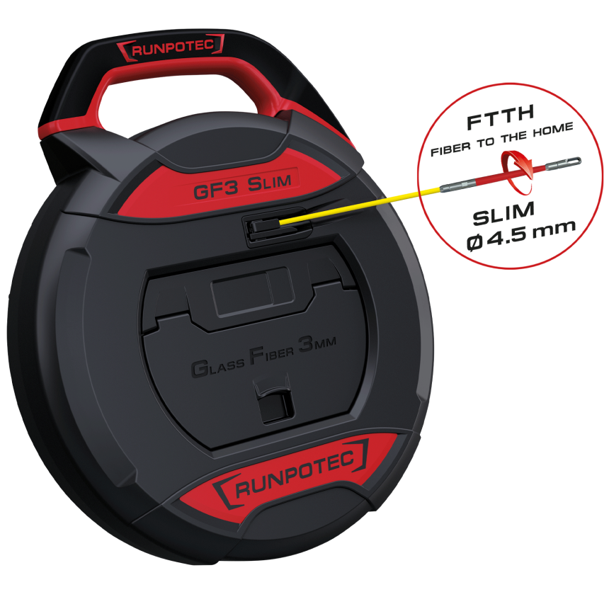 GF3 SLIM (FTTH) - Kabeleinziehger&amp;#228;t ohne Meterz&amp;#228;hler, L&amp;#228;nge: 30m, Glasfaserstab &amp;#216; 3mm, in