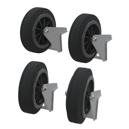 RUNPOLIFTER 4500 transport wheels, 4 pieces, solid rubber wheels &#216; 125 mm/4,9213 in. in high quality