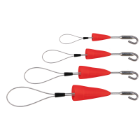 RUNPOFIX with hook - cable pulling loop with protective cap, set of 4, stainless steel rope &amp;#216; 1,5